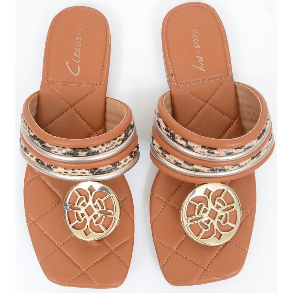 Circus NY by Sam Edelman Artem Flat Square-toe Slip-on Thong Sandals Women's 7